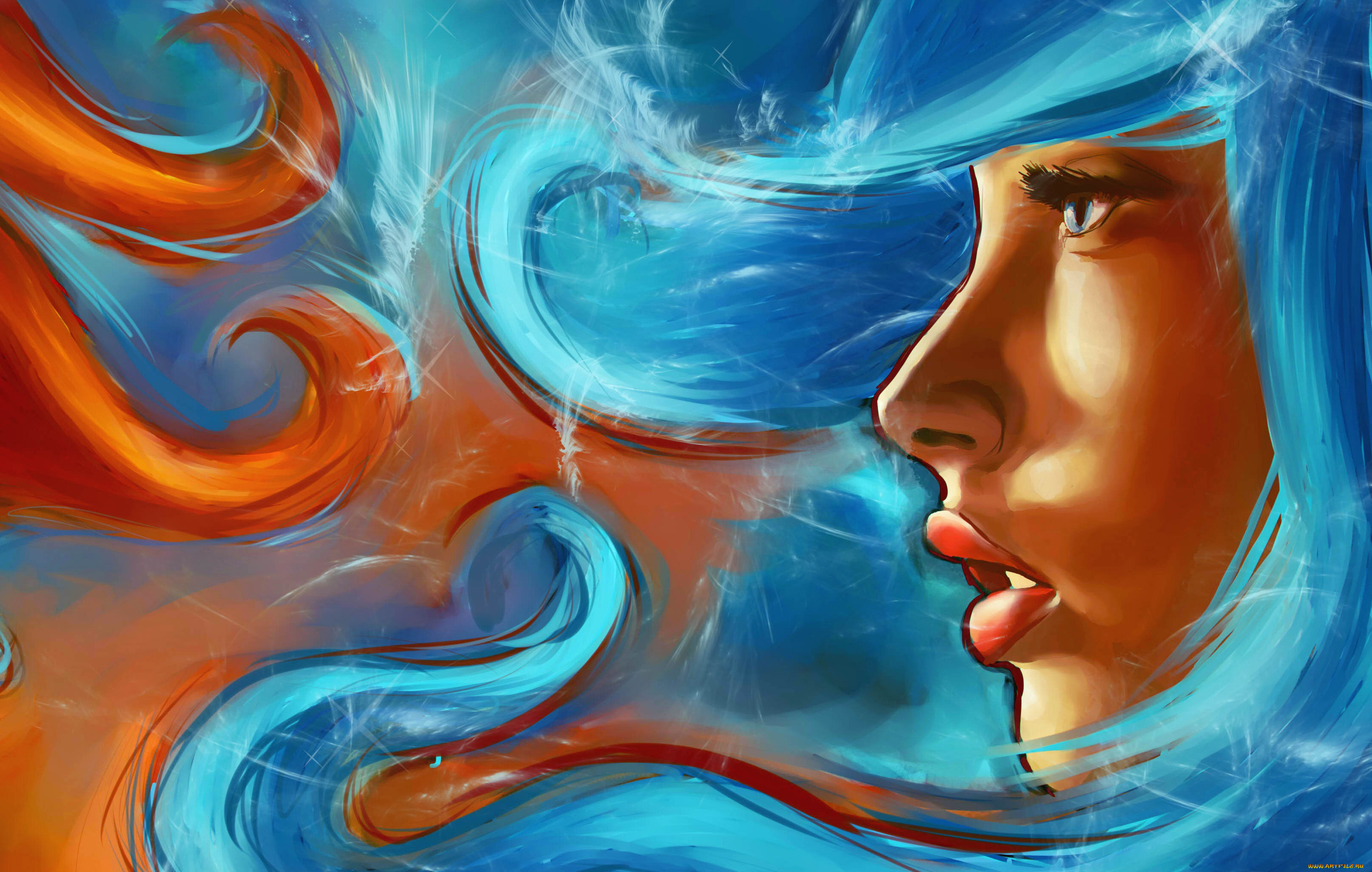 Ветер в образе человека. Девушка. Абстракция. Девушка и стихия воды. Лицо девушки абстракция. Эмоции абстракция.